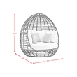 Fresca Twin Egg Chair Dark Grey and Olefin Beige with 3 Pillows