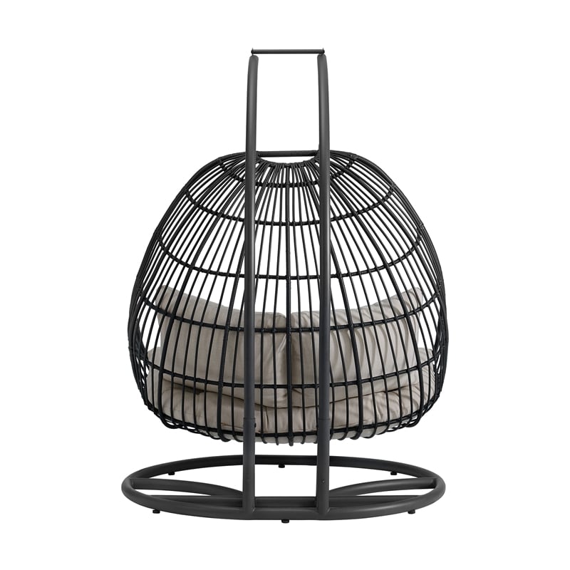 Fresca Double Swing Chair Complete Dark Grey and Olefin Beige