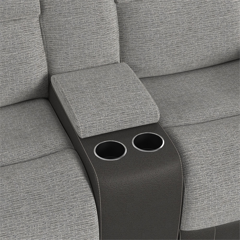 Viper  Motion Glider Loveseat with Console in Rancho Grey