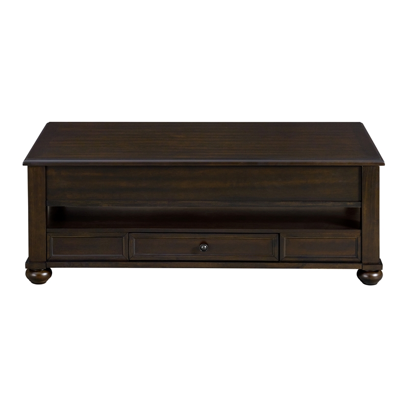 Chad Rectangular Lift Top Coffee Table with  Casters in Cherry
