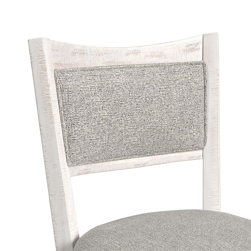 Westwood Swivel Bar Stool with Grey Fabric in Rustic White (2 Per Carton)