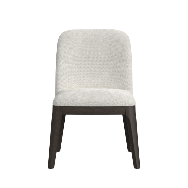 Sutton Dining Side Chair with White Fabric in Dark Brown (2 Per Carton)