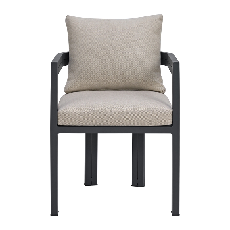 Fresca Dining Chair Dark Grey and Olefin Beige (2 Per Carton)