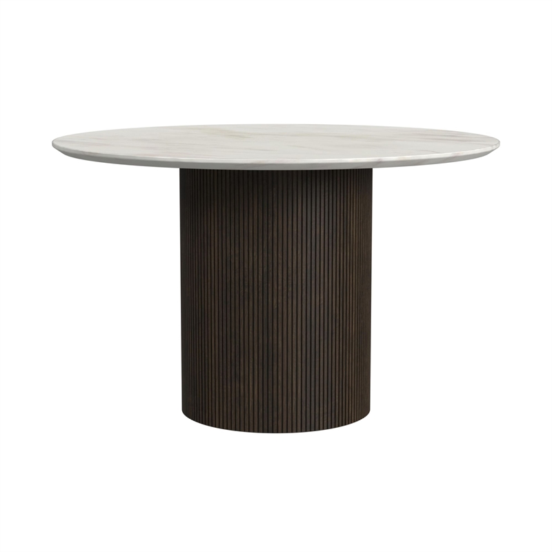 Sutton 5PC Standard Height Dining Set in Dark Brown Round Table and Four Chairs