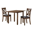 Alexa  3PC Dining Set with Drop Leaf Table in Espresso