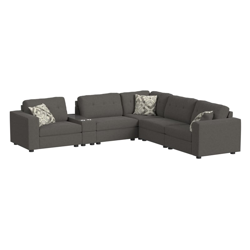 Harleigh 7PC Living Room Set in Palmer Plus Ash