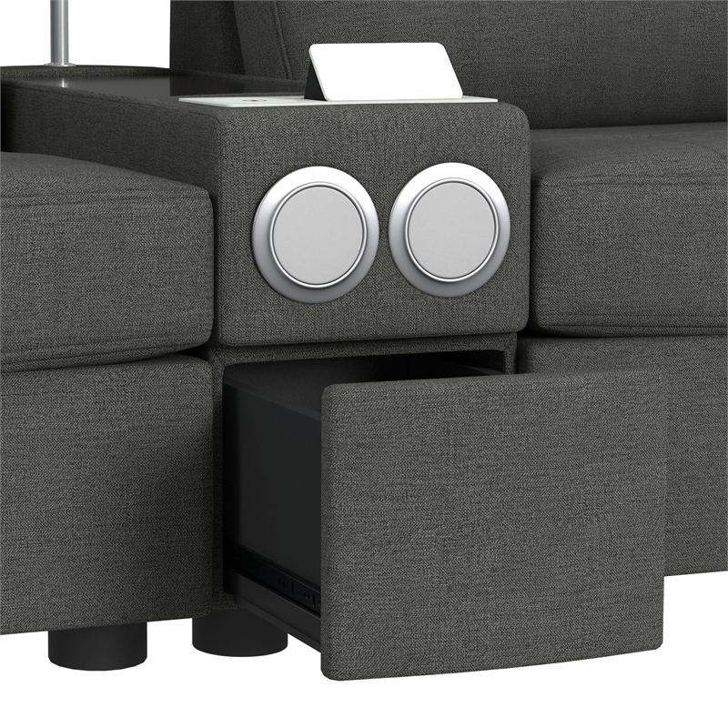Harleigh 8PC Living Room Set in Palmer Plus Ash with Media Console