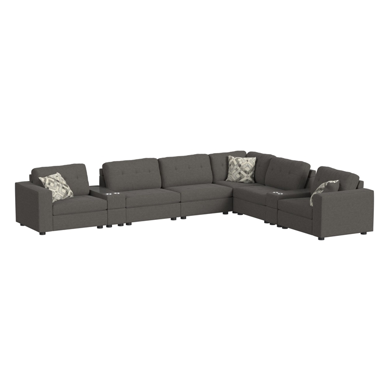 Harleigh 9PC Living Room Set in Palmer Plus Ash