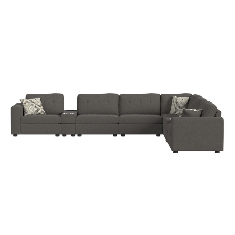 Harleigh 9PC Living Room Set in Palmer Plus Ash