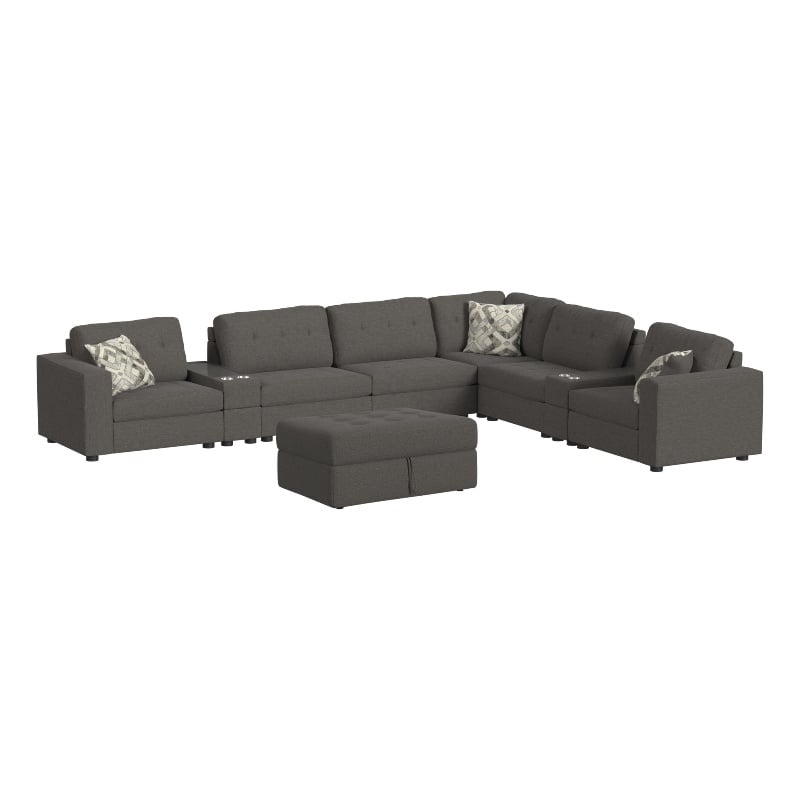 Harleigh 9PC Living Room Set in Palmer Plus Ash