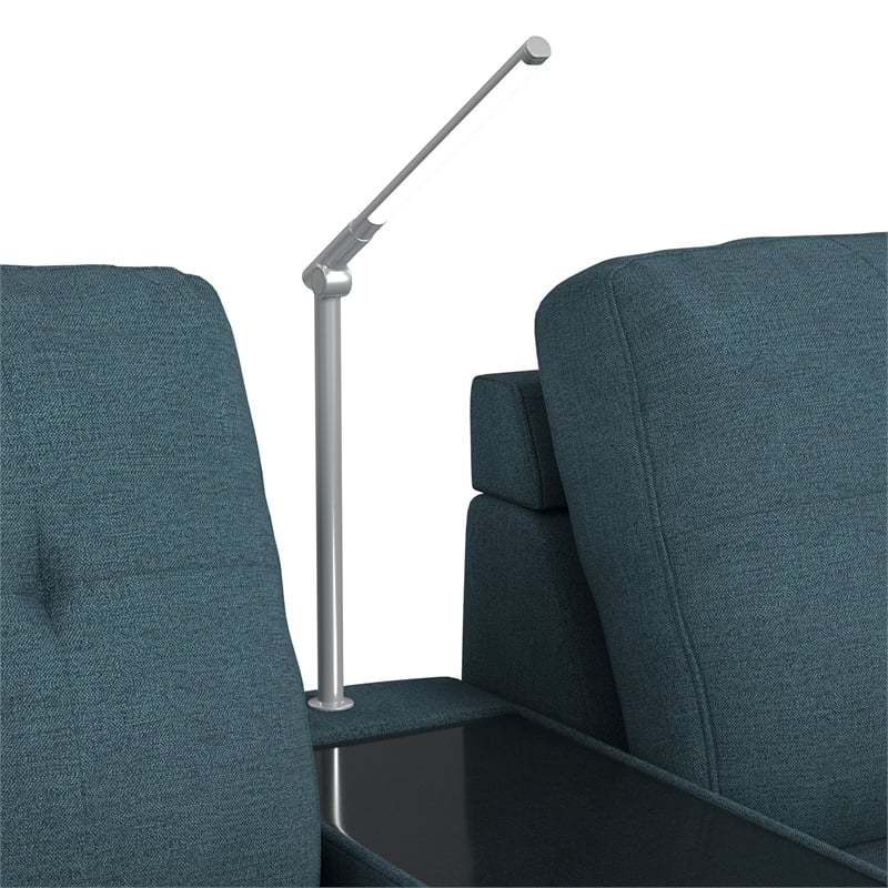 Harleigh 8PC Living Room Set in Palmer Plus Teal with Media Console