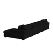 Mesa 4PC Sectional Set with RHF Chaise in Steno Black