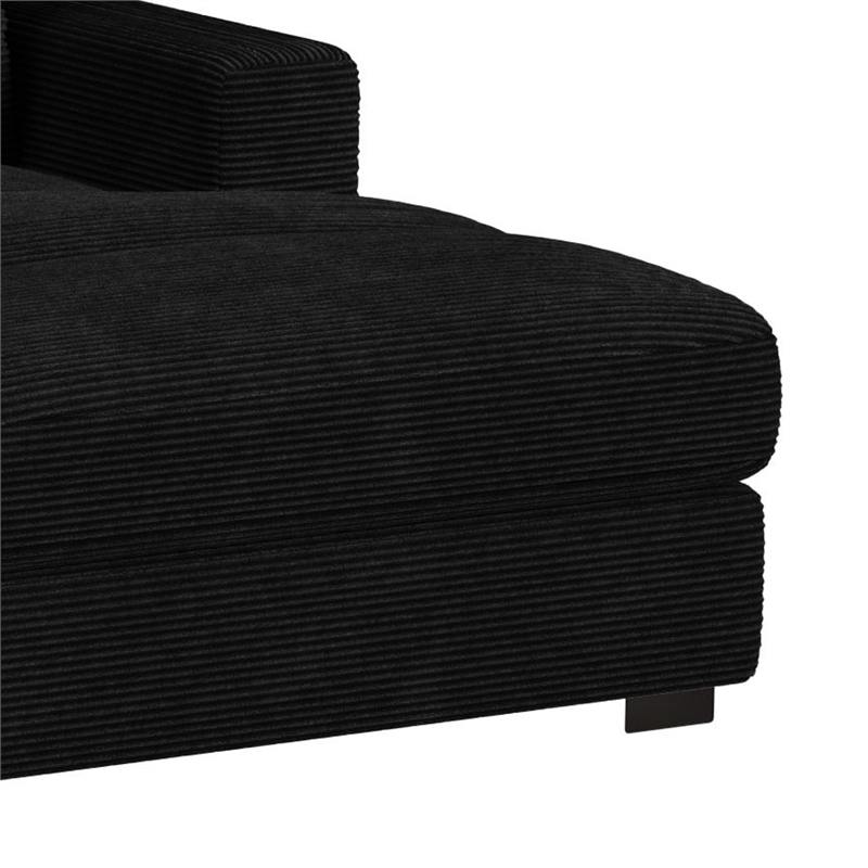 Mesa 4PC Sectional Set with RHF Chaise in Steno Black