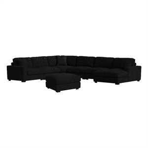 Mesa 7PC Sectional Set with RHF Chaise in Steno Black