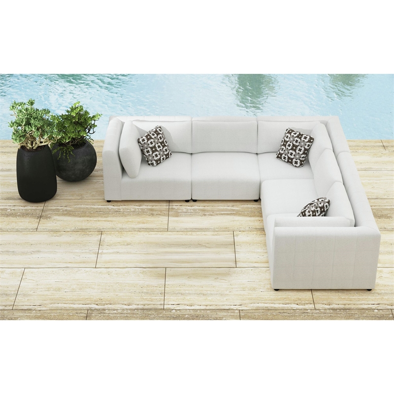 Picket House Furnishings Frida 5PC Modular Set in Olefin Beige