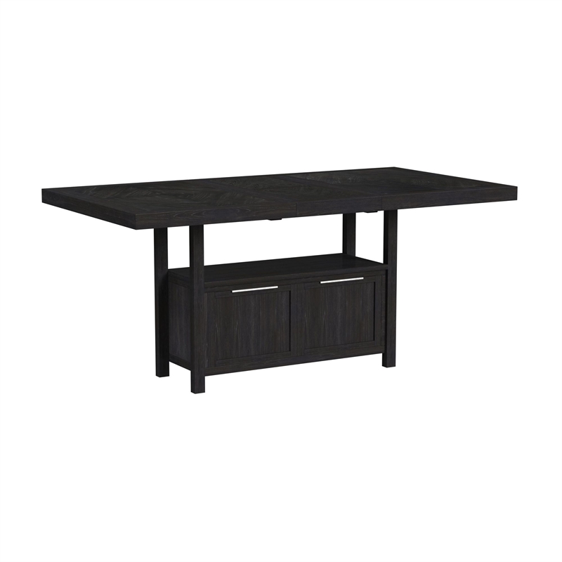 Pinnacle 6PC Counter Height Dining Set in Charcoal Table  Four Chairs Bench