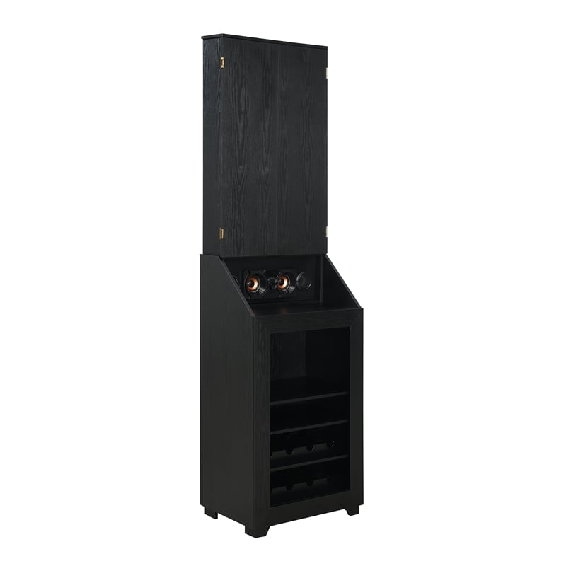 Picket House Furnishings Cyclone Dartboard Cabinet with Speaker and LED in Black