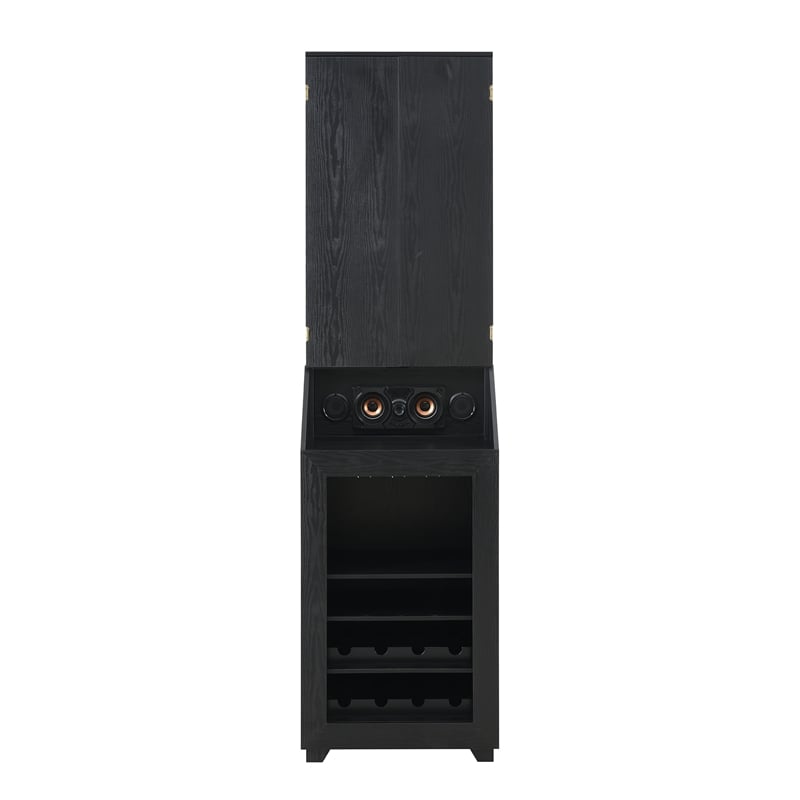 Picket House Furnishings Cyclone Dartboard Cabinet with Speaker and LED in Black