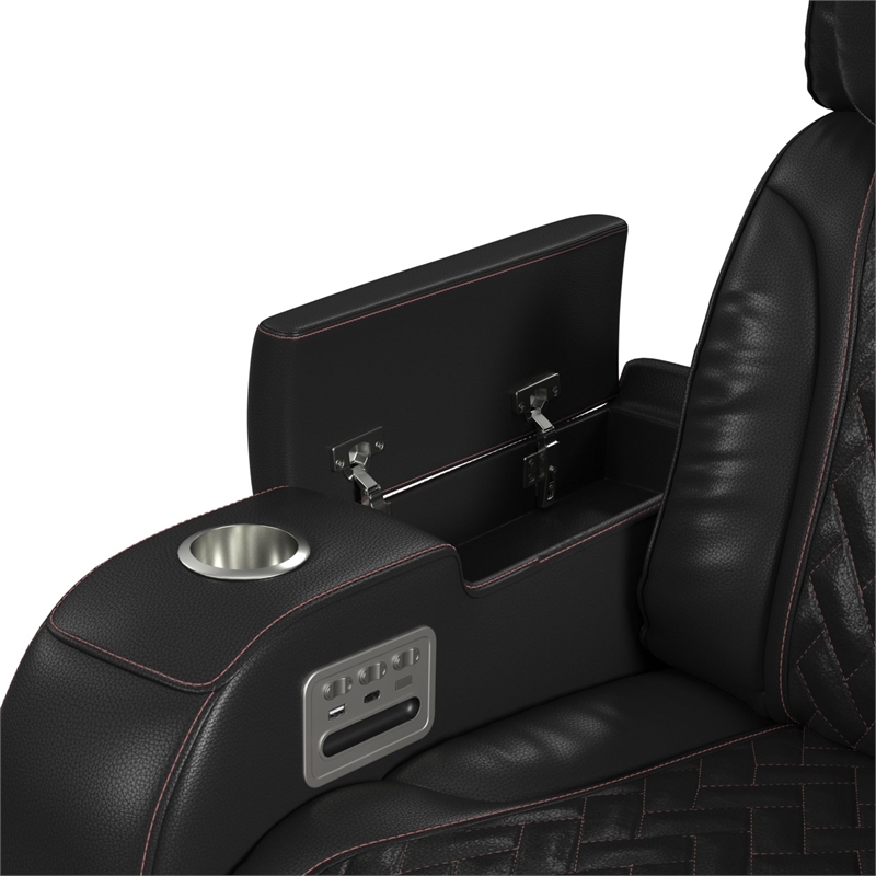 Picket House Furnishings Ascend P3 Recliner w/ wireless charger pocket in Black