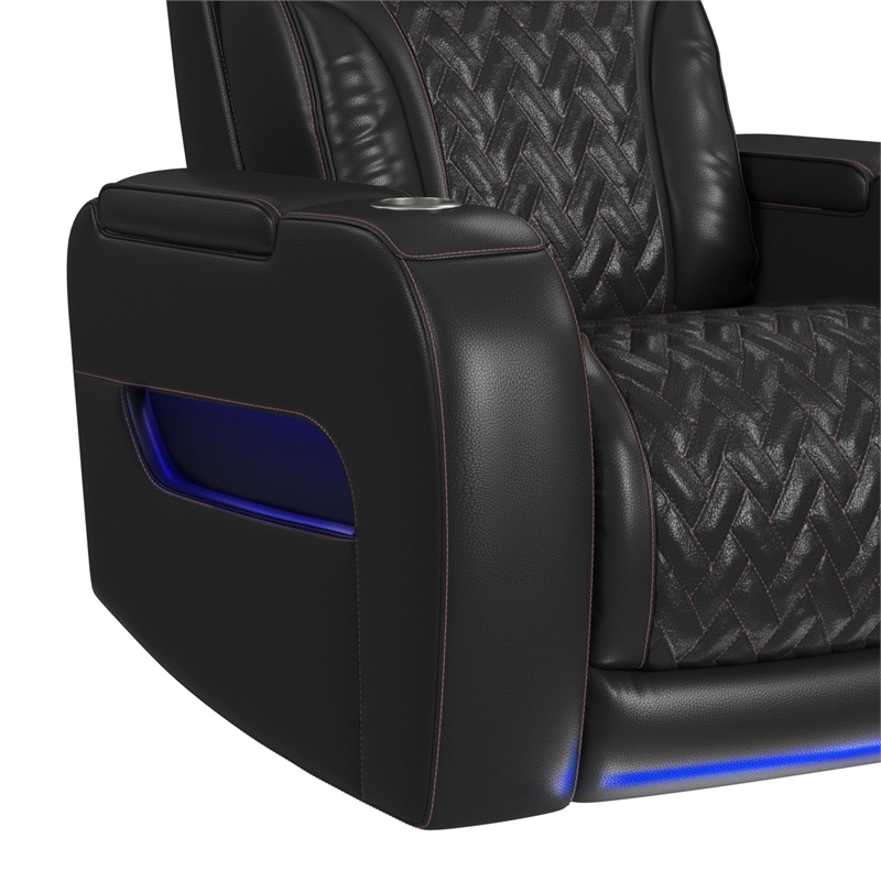 Picket House Furnishings Ascend P3 Recliner w/ wireless charger pocket in Black