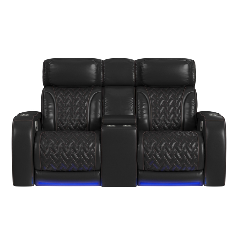 Picket House Furnishings Ascend P3 Loveseat w/  wireless charger pocket in Black