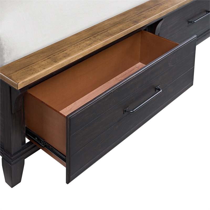Picket House Furnishings Johnshaven  Queen Storage Bed in Espresso & Brown