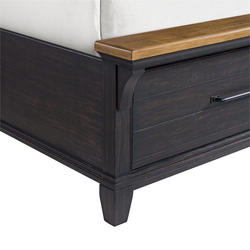 Picket House Furnishings Johnshaven  Queen Storage Bed in Espresso & Brown