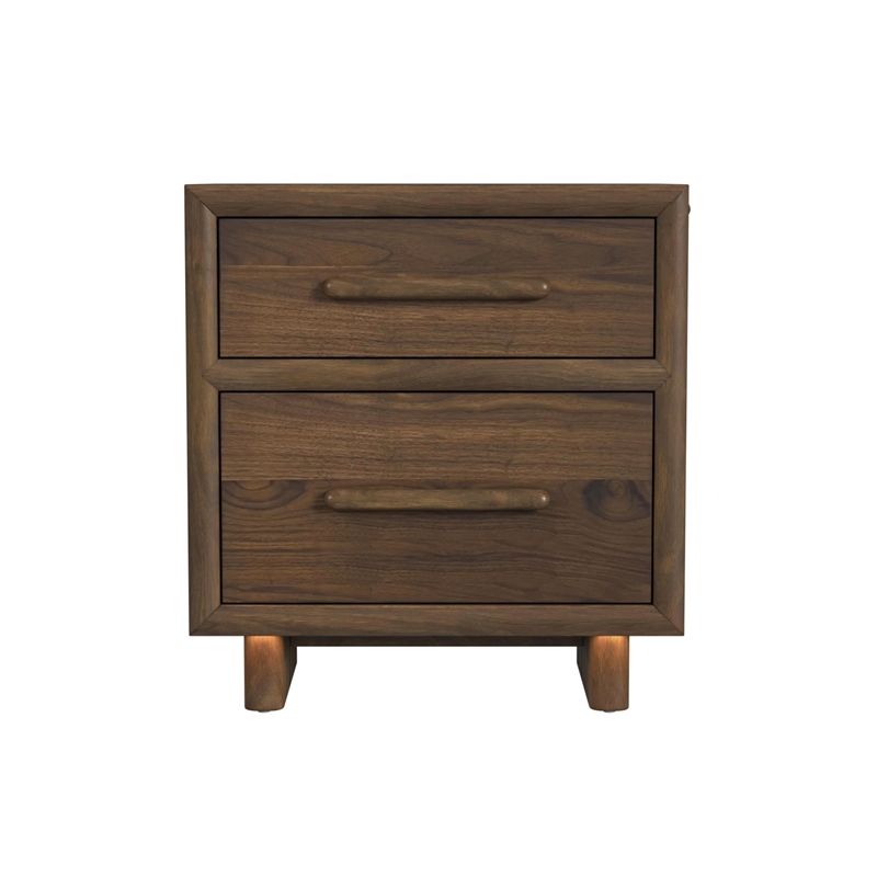 Picket House Furnishings Perth Nightstand with USBC and LED in Brown
