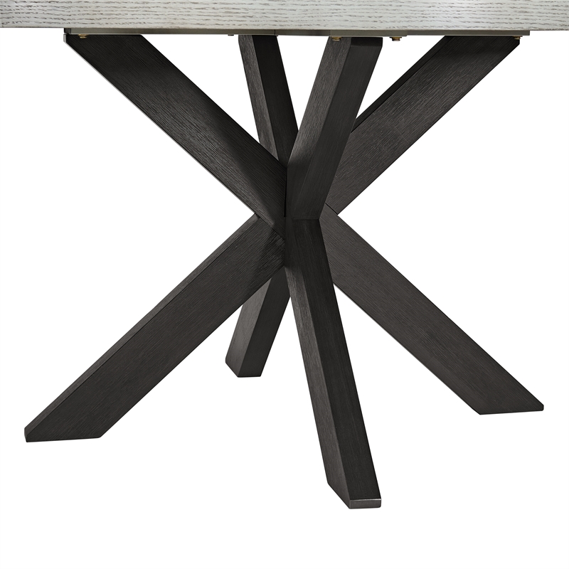 Picket House Furnishings Edge Round Dining Table with Light Grey Top in Espresso
