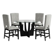 Picket House Furnishings Salem 5PC Counter Height Round Dining Set in Black