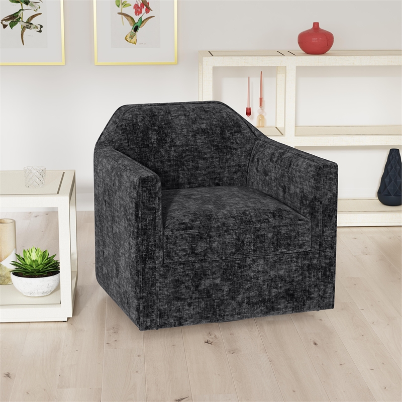 Picket House Furnishings Aaron Swivel Chair in Beamer Blue