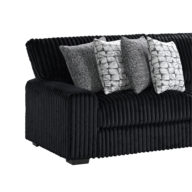 Picket House Furnishings Twilight 2PC Sectional Set in Grand Cord in Black