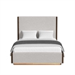 Picket House Furnishings Perth Queen UPH Bed with Boucle Beige and LED in Brown