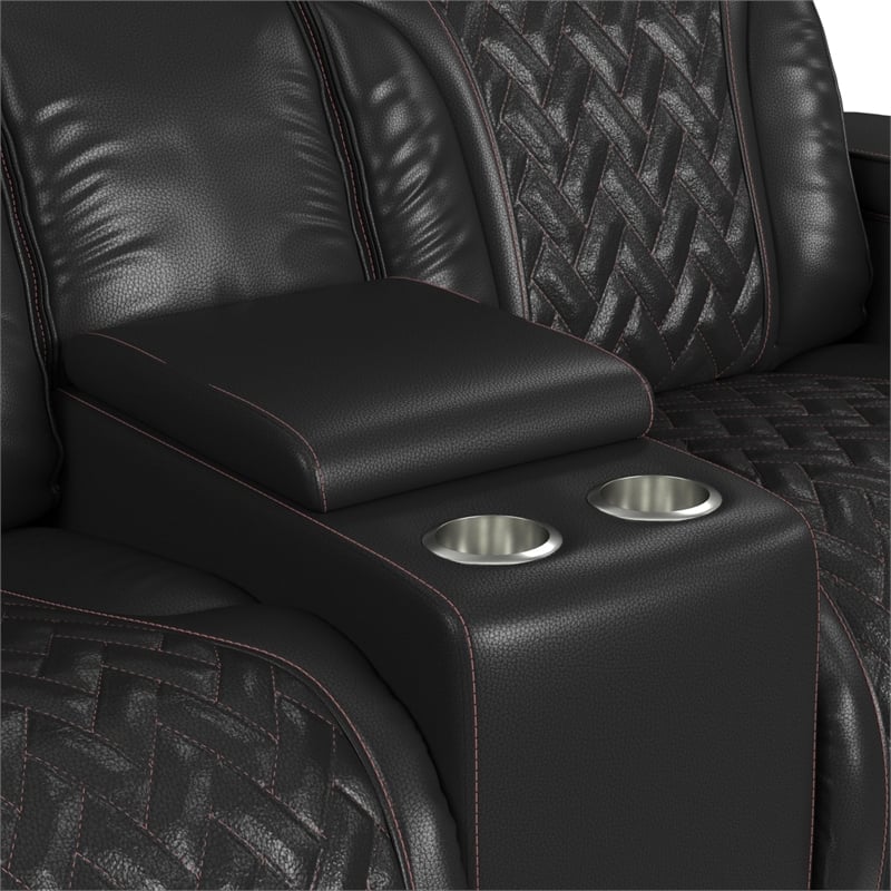 Picket House Furnishings Ascend P3 2PC Living Room Sofa Set in Jett Black/Red