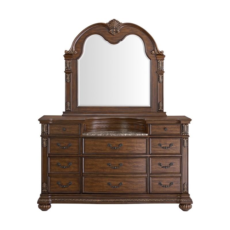 Picket House Furnishings Concerto Dresser and Mirror Set in Brown