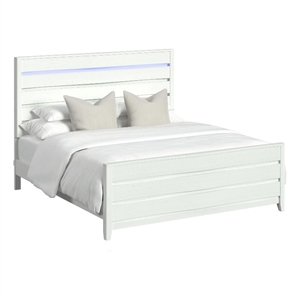 Picket House Furnishings Chett King 5PC Bedroom Set with LED in White