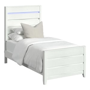 Picket House Furnishings Chett Twin Bed with LED in White