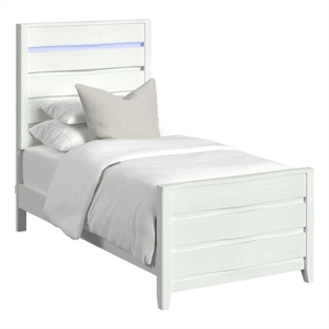 Picket House Furnishings Chett Twin 3PC Bedroom Set with LED in White