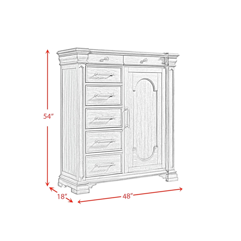 Picket House Furnishings Paterson 1 Door and 7-Drawer Chest in Black