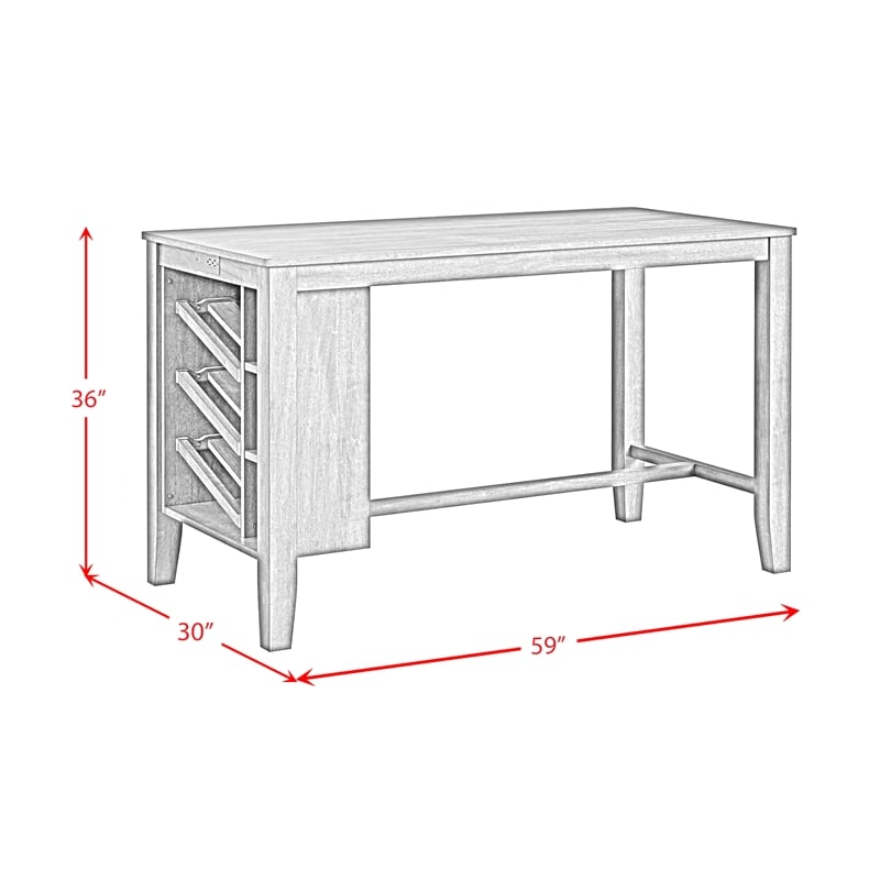 Picket House Furnishings Veronica Kitchen Island 2 Counter Stools - Grey/Walnut