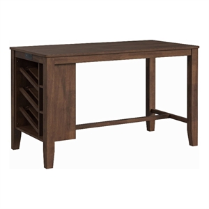 Picket House Furnishings Veronica Kitchen Island 2 Counter Stools - Grey/Walnut