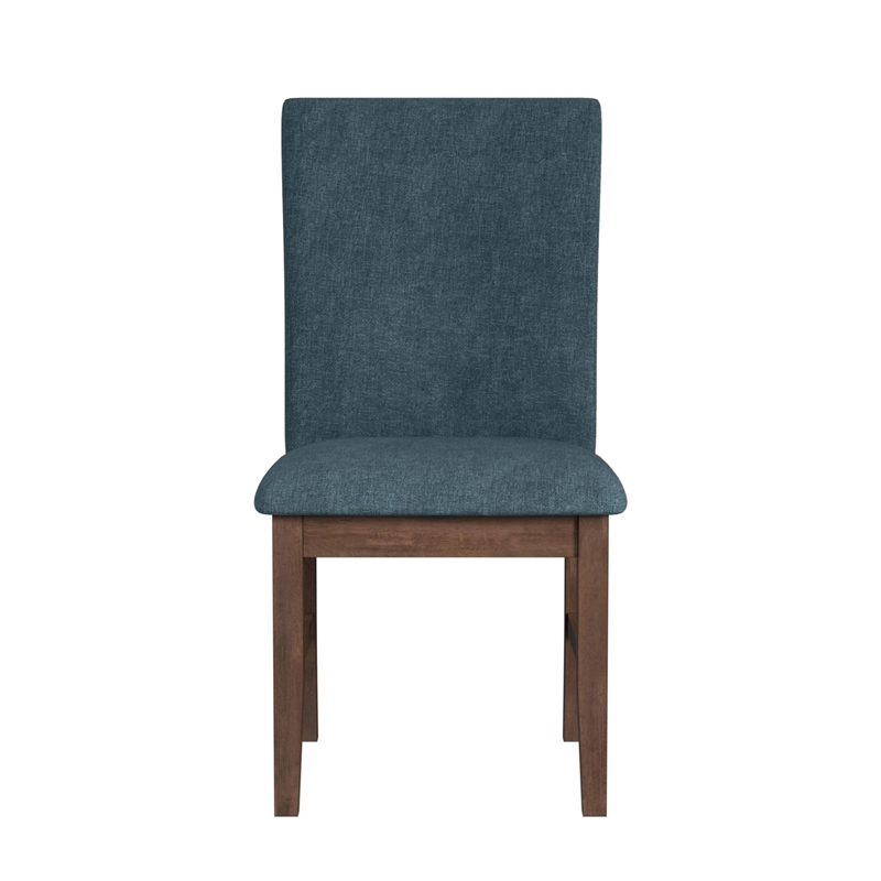 Picket House Furnishings Veronica Dining Side Chair w/ Denim Blue Fabric/Walnut