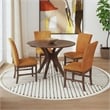 Picket House Furnishings Veronica Dining Side Chair with Orange Fabric in Walnut