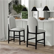 Picket House Furnishings Canal Round Back Barstool with Grey Fabric in Black