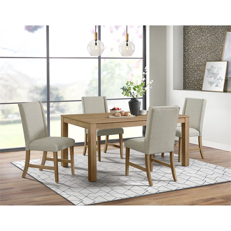 Picket House Furnishings Holmes 5PC Standard Height Dining Set in Brown