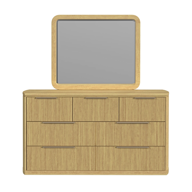 Picket House Furnishings Sutton  Dresser and Mirror Set in Natural