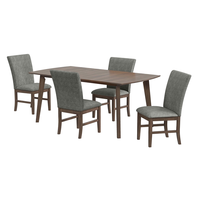 Picket House Furnishings Veronica 5PC Standard Heigh Dining Set-Walnut/Dark Grey