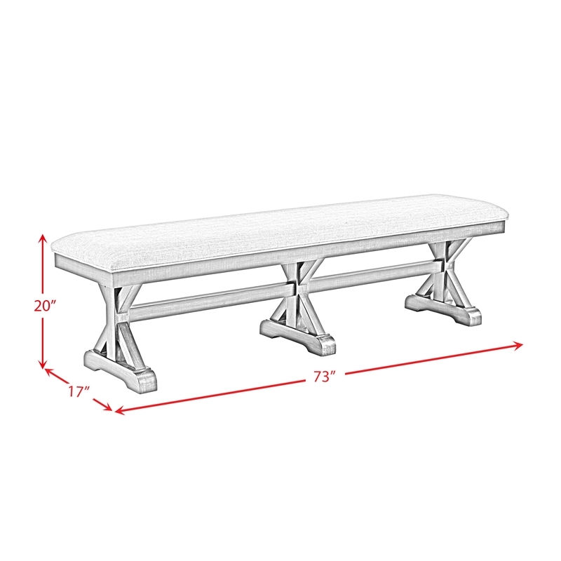 Picket House Furnishings Johnshaven Dining Bench with Light Grey/Espresso