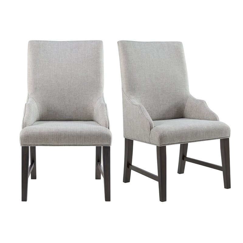 Picket House Furnishings Johnshaven Dining Host Chair in Light Grey/Espresso