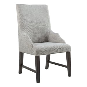 Picket House Furnishings Johnshaven Dining Host Chair in Light Grey/Espresso